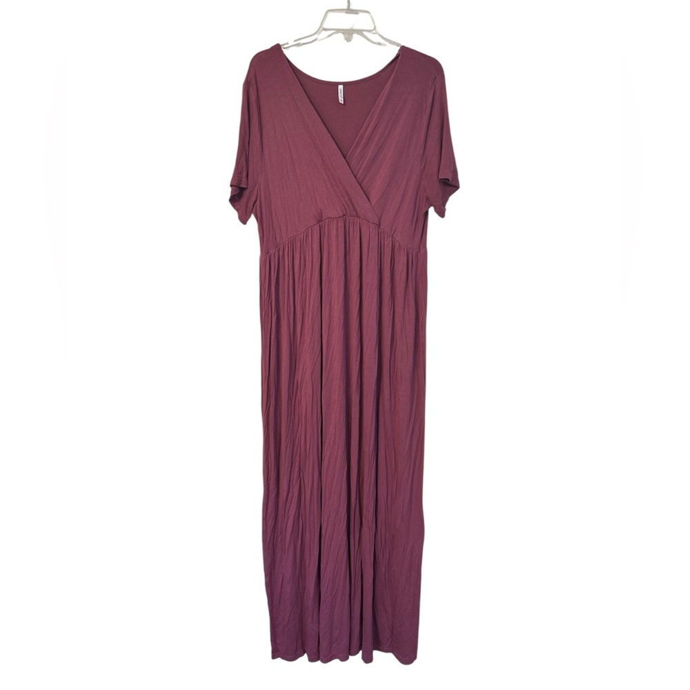 Mauve Xpenyo faux wrap casual maxi dress, size 2X